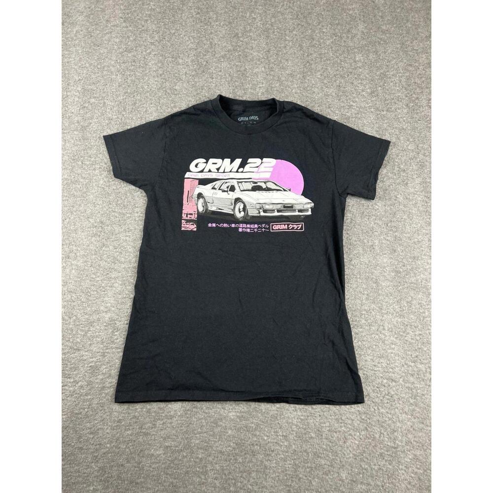 Grim Days Graphic T-Shirt with Car Design Size Small
